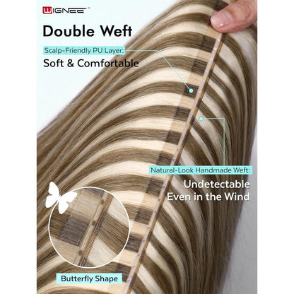 Remy Echthaar Extensions 51 cm Ombre Blond – 2er Pack mit Micro Beads