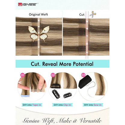 Remy Echthaar Extensions 51 cm Ombre Blond – 2er Pack mit Micro Beads