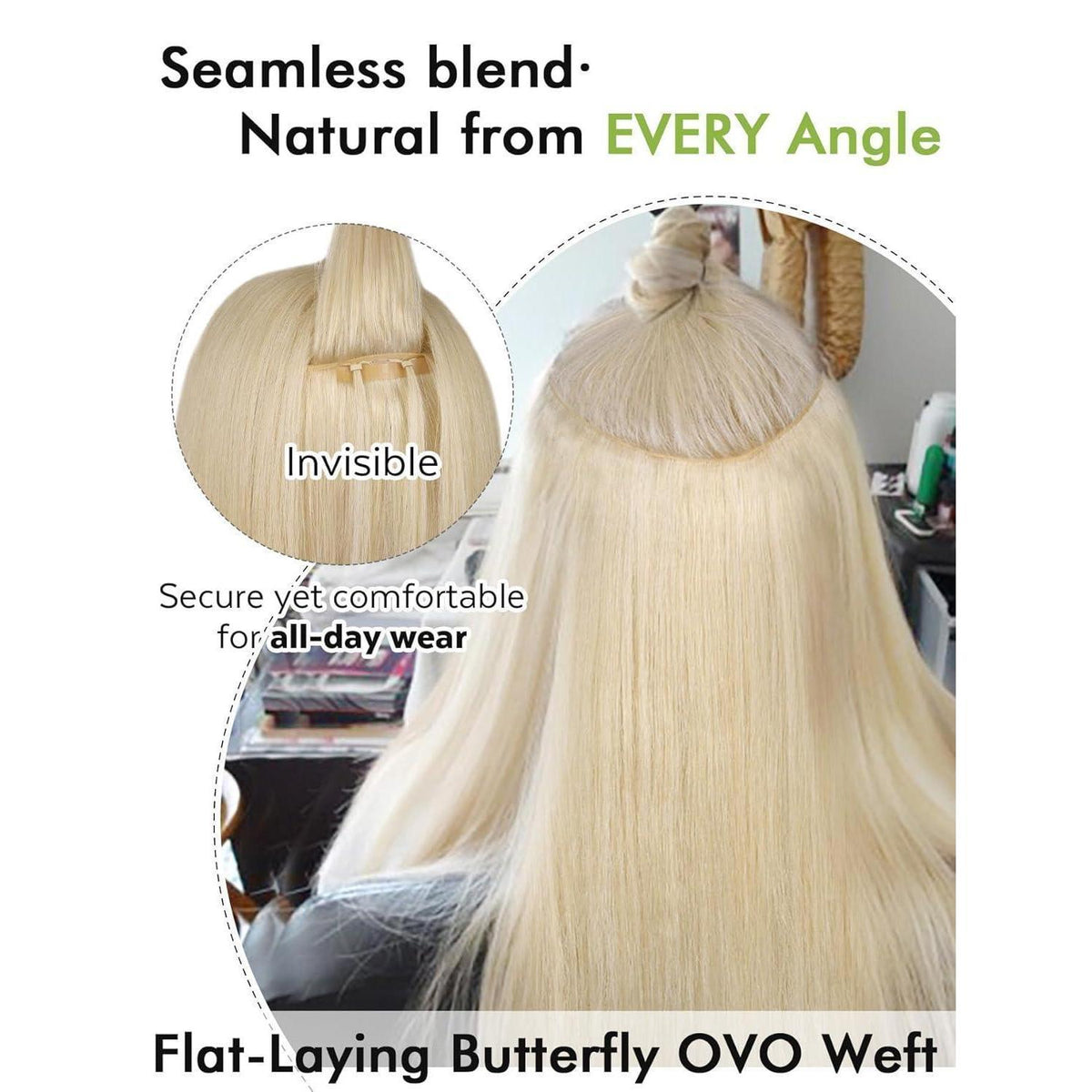 Blond Echthaar Extensions 51cm (20 Zoll) Double Weft