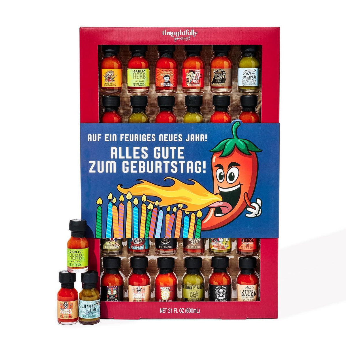 30 Scharfe Saucen Geschenkset – Geburtstagsbox für Schärfe-Fans