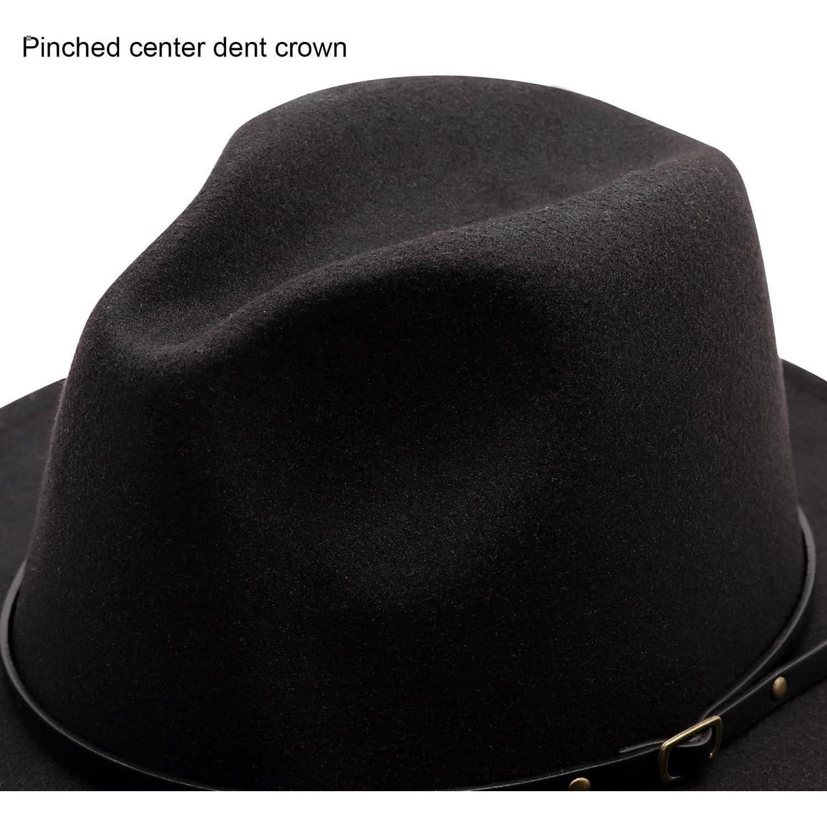 Damen Fedora Hut mit breiter Krempe & Gürtelschnalle - Panama Schlapphut