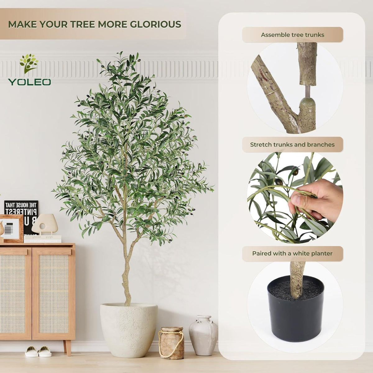 Künstlicher Olivenbaum 210cm groß, naturgetreu für Ihr Zuhause