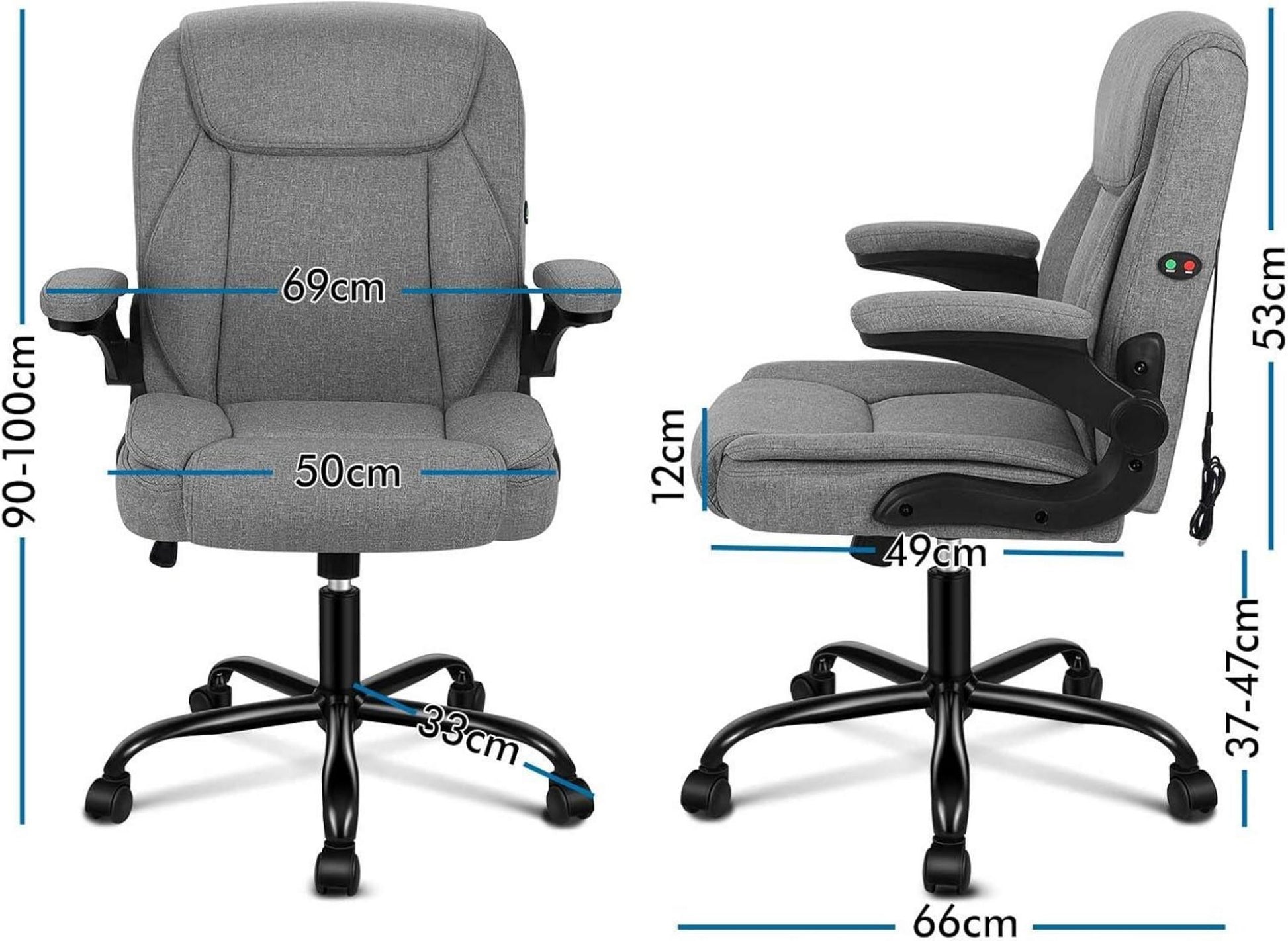 Ergonomischer Massage Bürostuhl Mid Back mit klappbaren