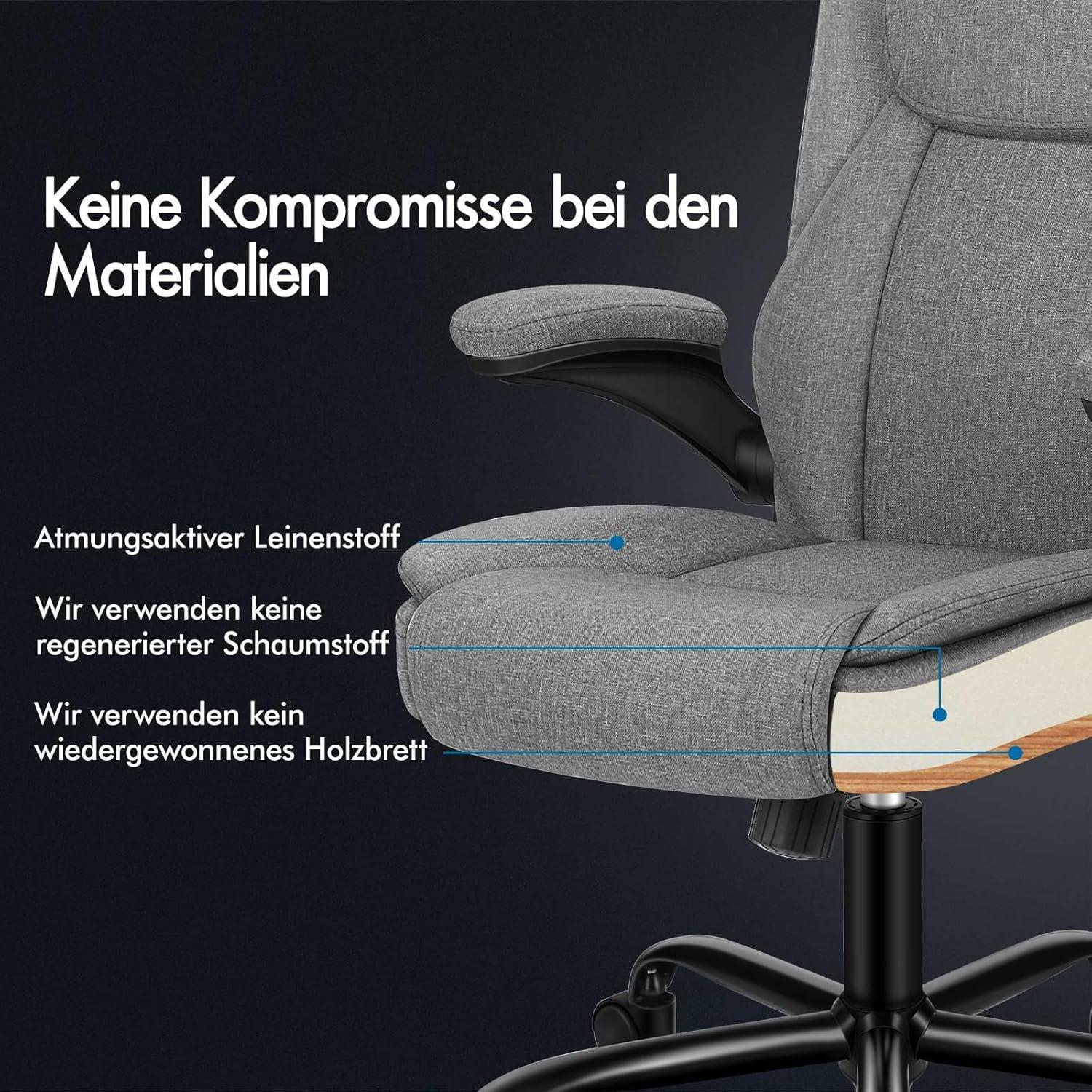 Ergonomischer Gaming Stuhl mit Massagefunktion 150kg Grau