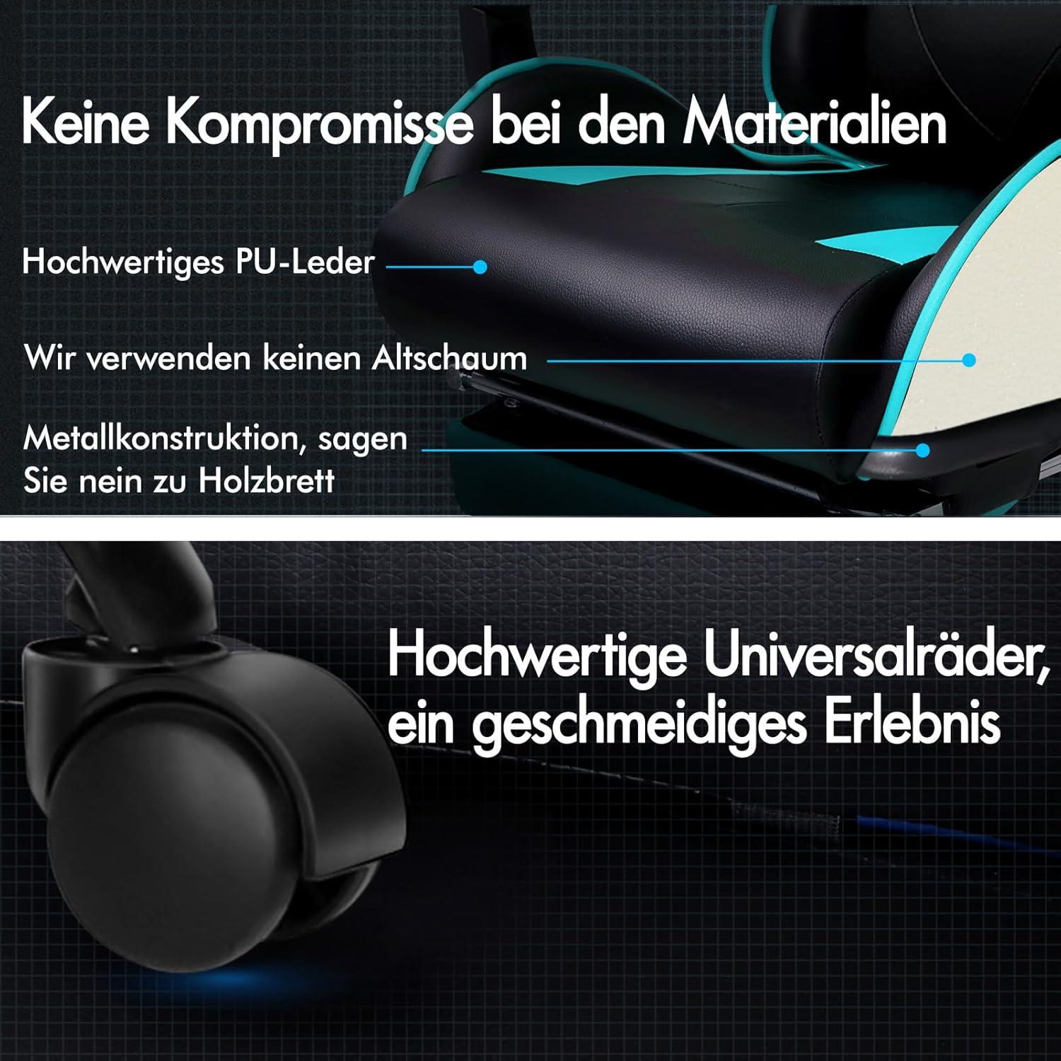 Videospielstuhl ergonomischer Bürostuhl Massage-Rennstuhl einziehbare
