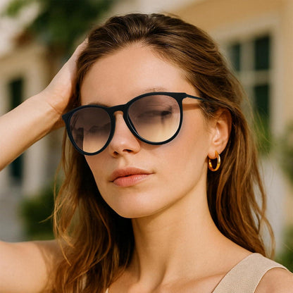 Polarisierte Damen Sonnenbrille Cateye UV400 Farbverlauf Orange