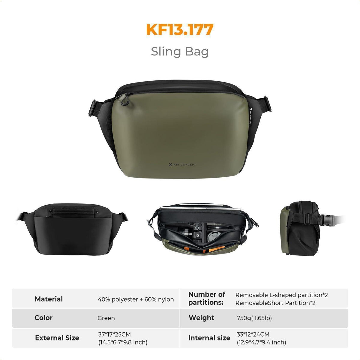 Kamera-Rucksack & Schultertasche für Fotografen, Grün (Groß)