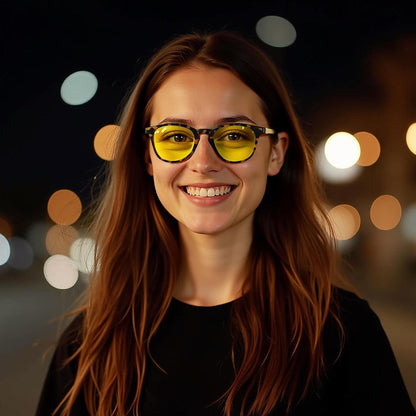 Polarisierte Damen Sonnenbrille Cateye Retro UV400 Schutz Gelb