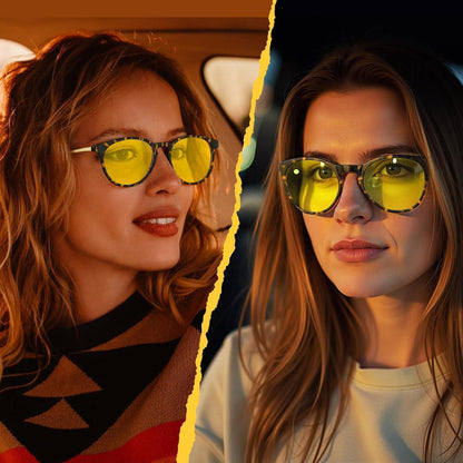 Polarisierte Damen Sonnenbrille Cateye Retro UV400 Schutz Gelb