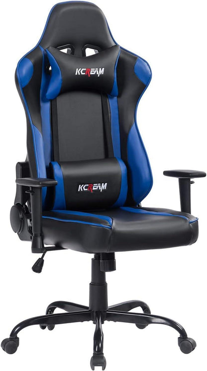 Ergonomischer Gamingstuhl mit Fußstütze und hoher Rückenlehne