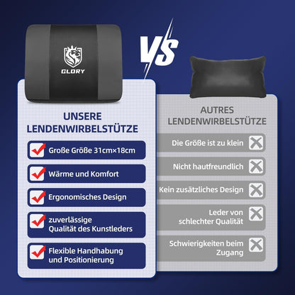 Grauer Gaming Stuhl Bürostuhl Ergonomisch mit Fußstütze und Kopfstütze