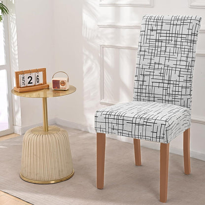 Stretch Stuhlhussen 6er Set Jacquard – Universal Bezug für Stühle