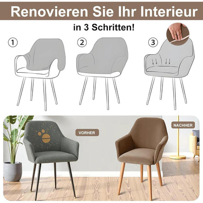 Stretch Stuhlhussen 6er Set – Sesselbezug Kamel