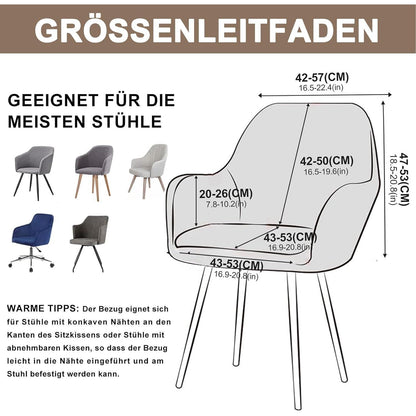 Stretch Stuhlhussen 6er Set – Sesselbezug Kamel
