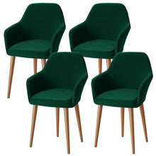 Stretch Stuhlhussen Set 4er – Grün, Abnehmbar & Waschbar