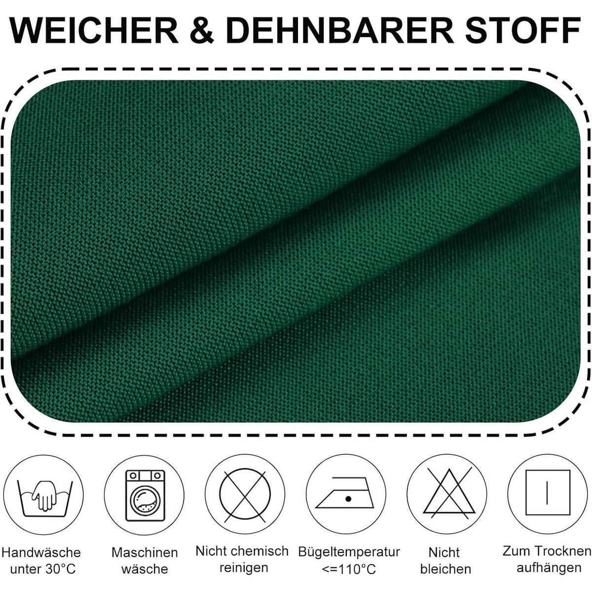 Stretch Stuhlhussen Set 4er – Grün, Abnehmbar & Waschbar