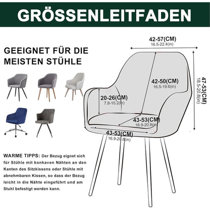 Stretch Stuhlhussen Set 4er – Grün, Abnehmbar & Waschbar