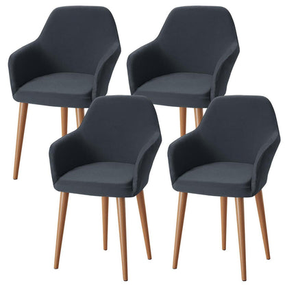 Stretch Stuhlhussen Set Grau – Abnehmbar & Waschbar