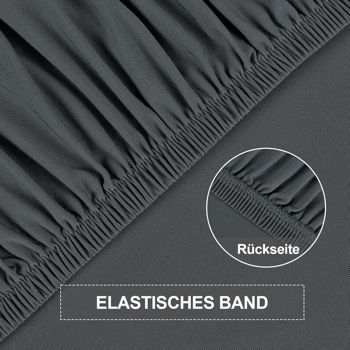 Stretch Stuhlhussen Set Grau – Abnehmbar & Waschbar