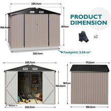 Gerätehaus Metall 236x171cm – Schuppen mit Belüftung & abschließbar