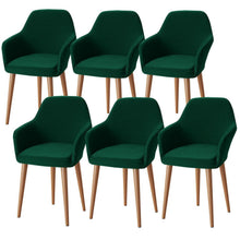 Stretch Stuhlhussen 6er Set – Grün, Abnehmbar & Waschbar