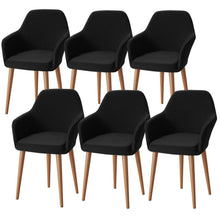 Stretch Stuhlhussen 6er Set – Sesselbezug Schwarz