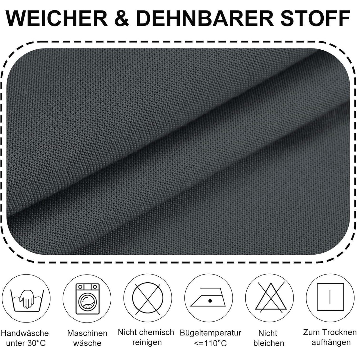 Stretch Stuhlhussen 6er Set – Grau | Sesselbezug & Schonbezug