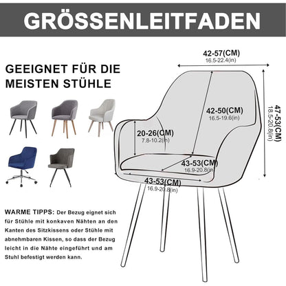 Stretch Stuhlhussen 6er Set – Grau | Sesselbezug & Schonbezug