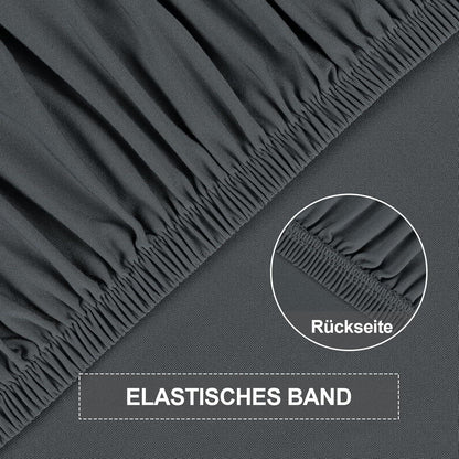 Stretch Stuhlhussen 6er Set – Grau | Sesselbezug & Schonbezug
