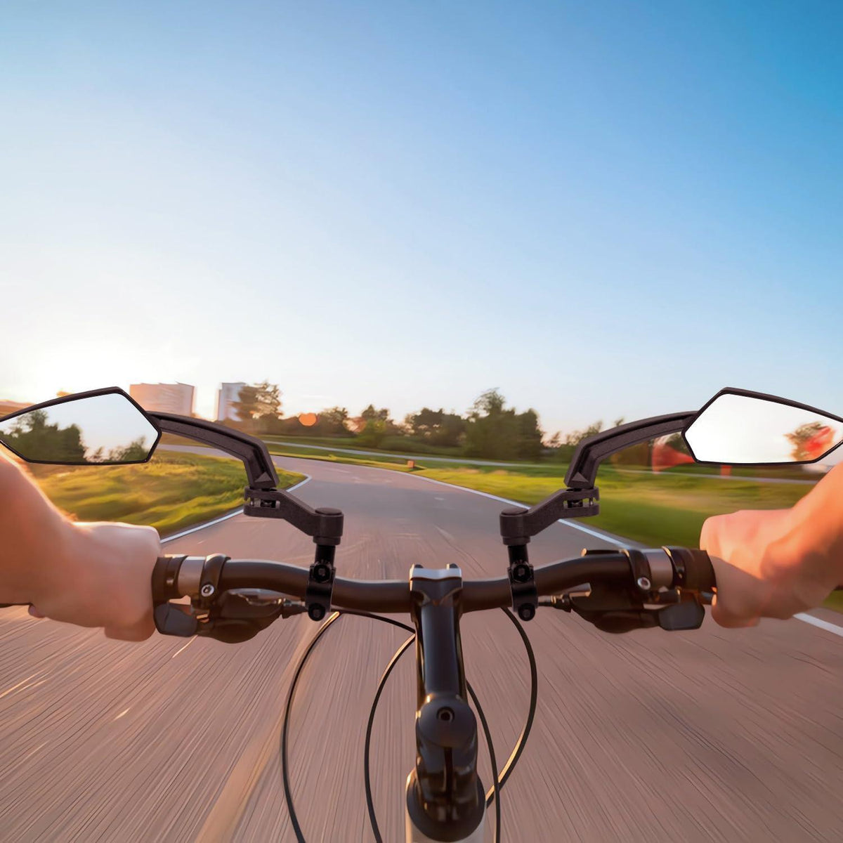 Fahrradspiegel links, 360° verstellbar, HD-Glas