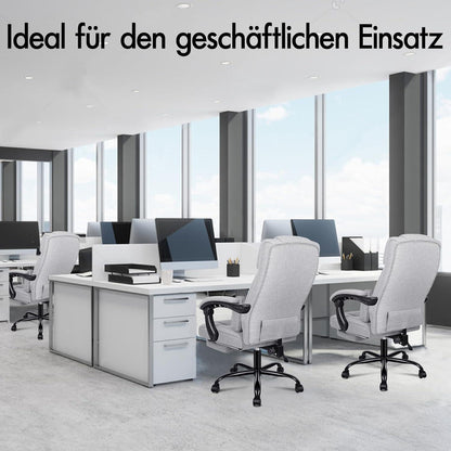 Ergonomischer Bürostuhl mit Netzrücken und Fußstütze, Grau
