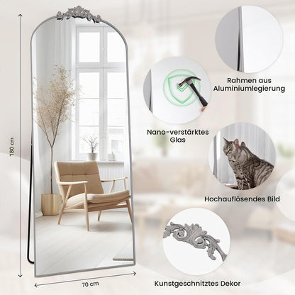 Vintage Standspiegel 180x76cm mit filigraner Applikation