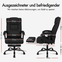 Ergonomischer Bürostuhl mit Hochlehner und Fußstütze, Schwarz