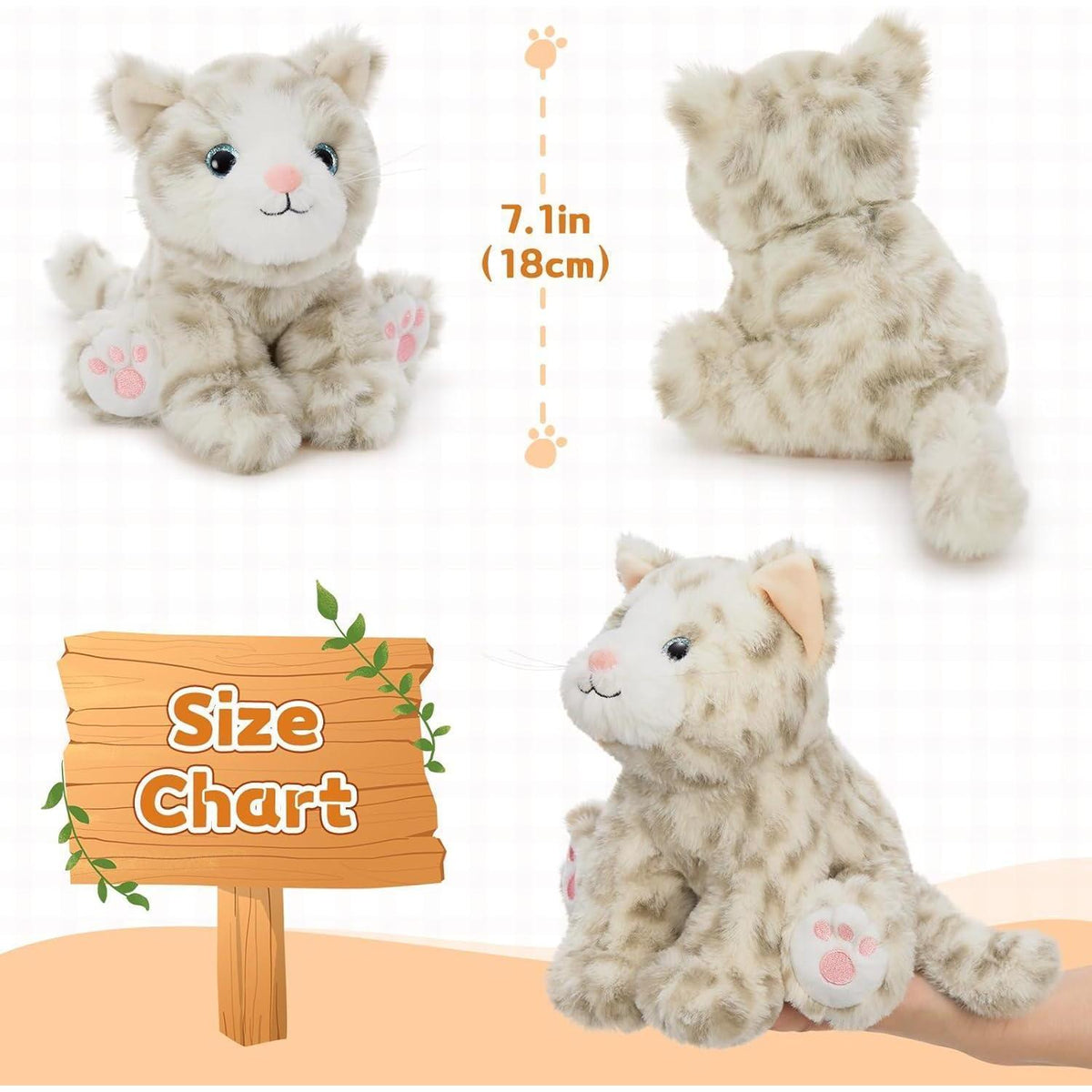 6x Katze Kuscheltier Set - Süße Plüschtiere für Kinder