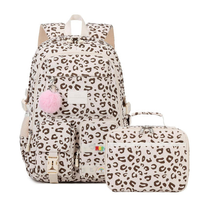 Schulrucksack Mädchen – Leopard Samt, Wasserdicht & Ergonomisch