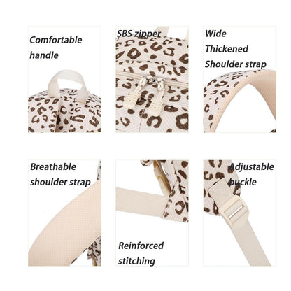 Schulrucksack Mädchen – Leopard Samt, Wasserdicht & Ergonomisch