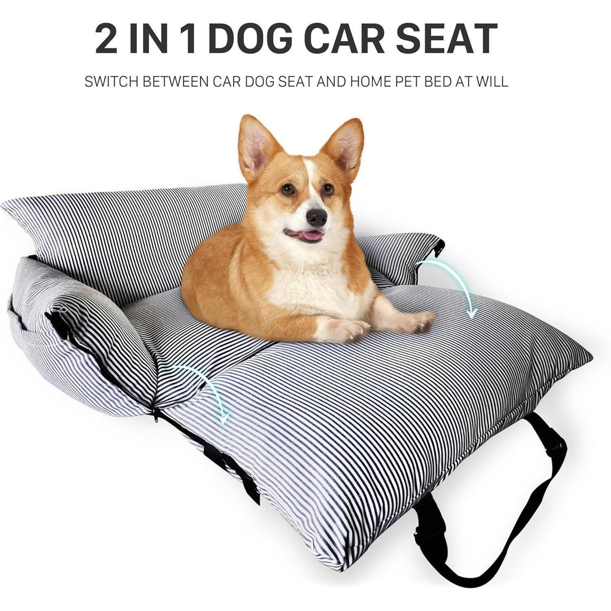 Sicherer Hunde-Autositz mit Gurt – Blau, Small (bis 6 kg)
