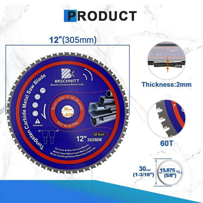 Kreissägeblatt Metall 305mm 60T TCT 5 Stück