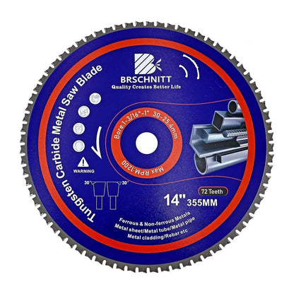 Kreissägeblatt Metall 355mm 72T TCT für Stahl & Nichteisenmetalle