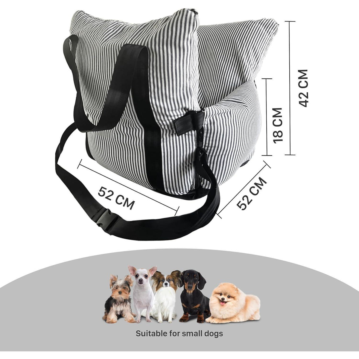 Hunde-Autositz für kleine Hunde bis 6 kg – Waschbar & Sicher