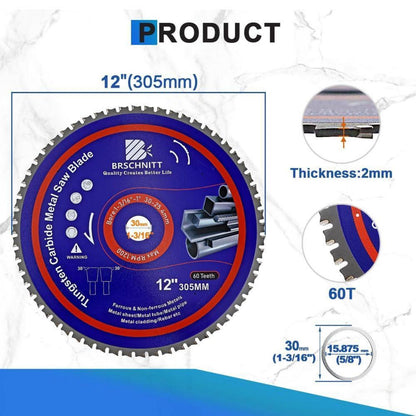 Kreissägeblatt Metall 305mm 60T TCT 10 Stück