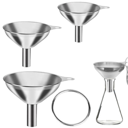 Edelstahl Trichter Set 3er – Für Küche, Öl, Mehl & Flüssigkeiten