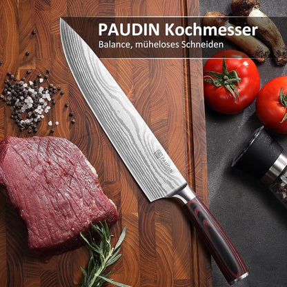Profi Kochmesser 25 cm Edelstahl mit Pakkaholz Griff