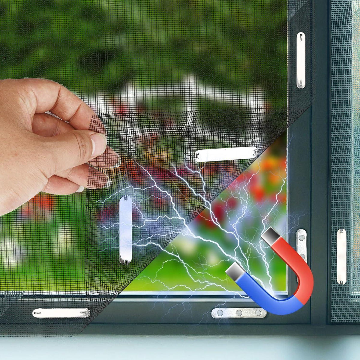 Fliegengitter Fenster mit Magneten – Zuschneidbar & Waschbar