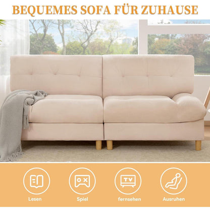 Wolkensofa 2-Sitzer – Bequemes Teddy-Samt Sofa mit Aufbewahrung