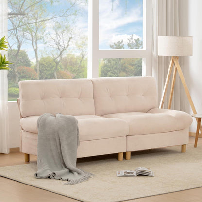 Wolkensofa 2-Sitzer – Bequemes Teddy-Samt Sofa mit Aufbewahrung