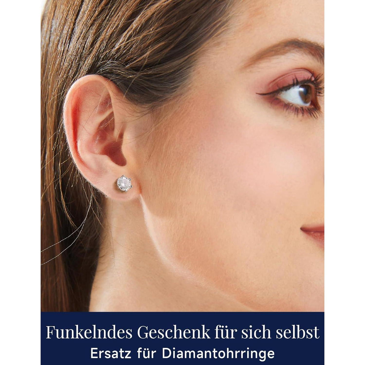 Moissanit Ohrstecker Silber 925 Damen – 3 Karat Stecker Ohrringe