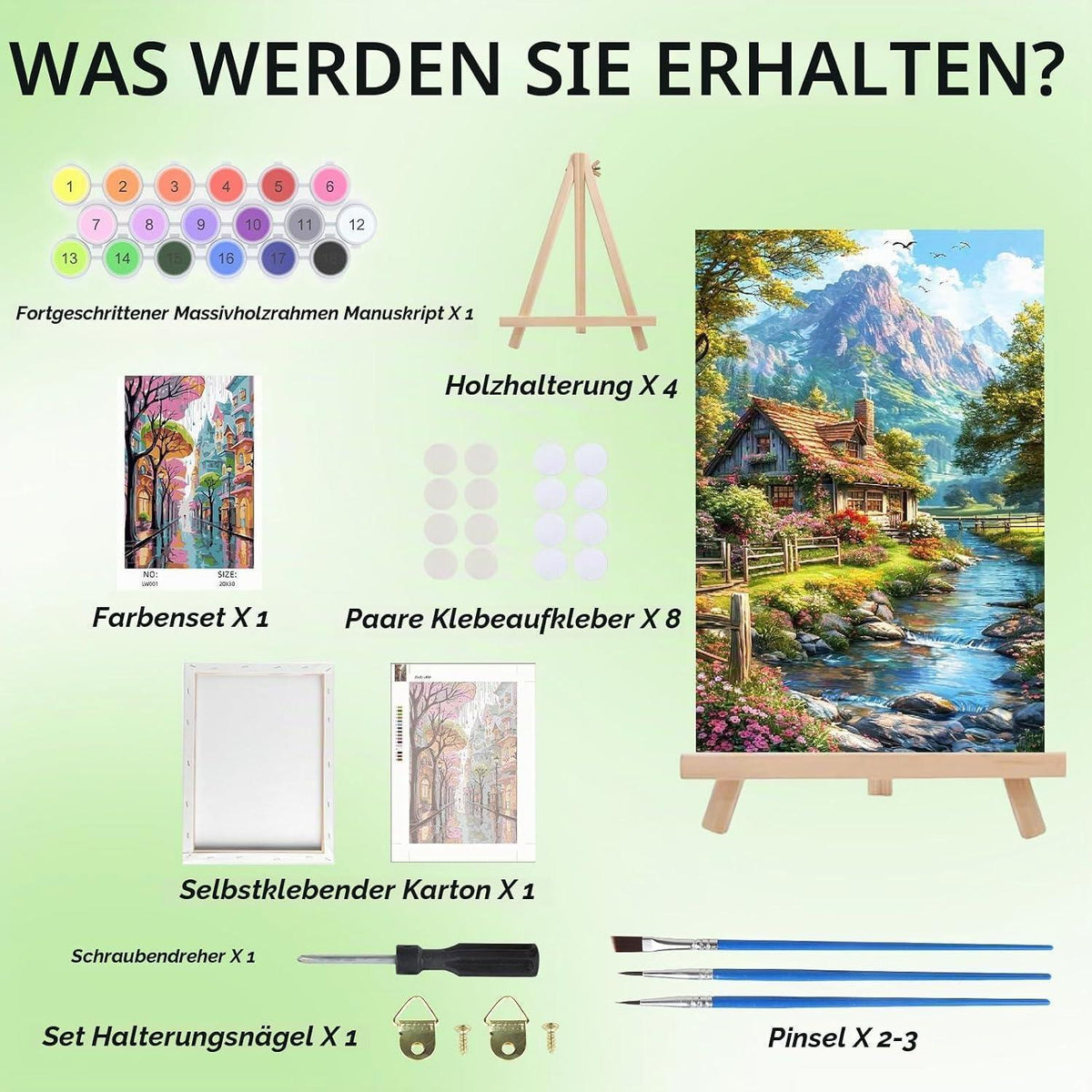 Malen nach Zahlen Landschaft mit Rahmen für Erwachsene