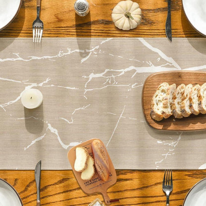 Moderner Tischläufer 40x200 cm Beige Creme Gold Marmor Optik