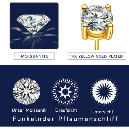 Moissanit Ohrstecker 585 Gold 3 Karat Rosegold Hypoallergen Geschenk Damen